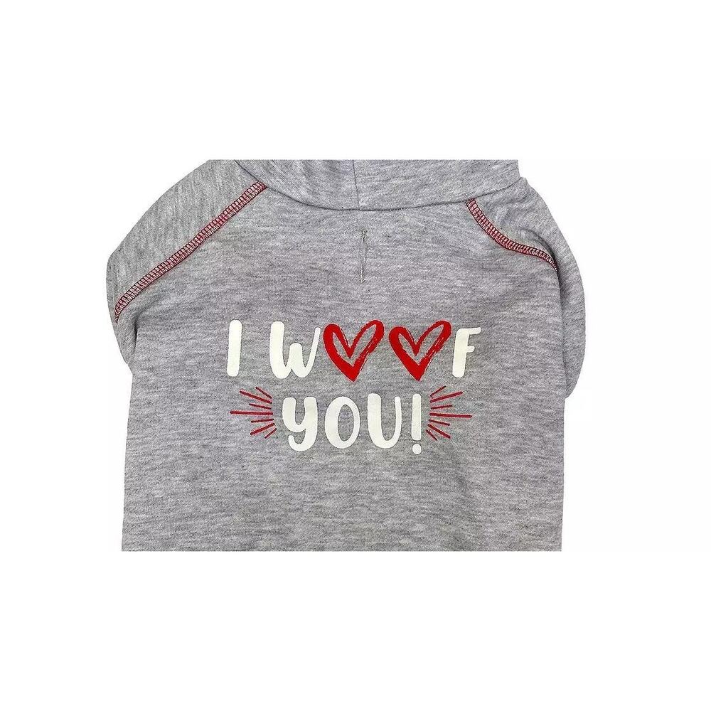 Woof "I Woof You" Pet Sweatshirt Hoodie XL - Picture 3 of 5
